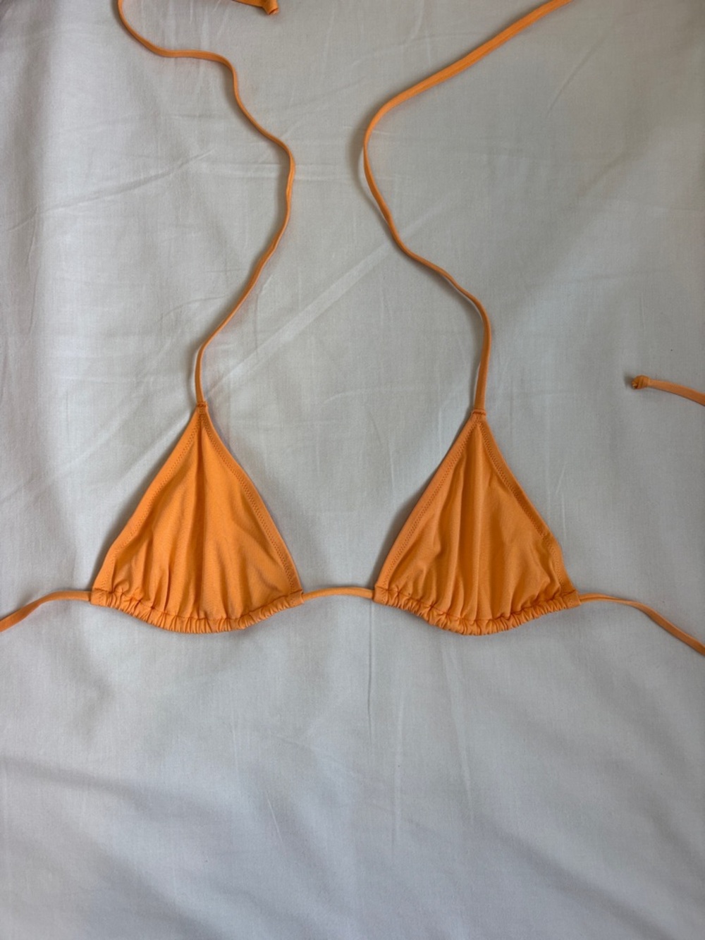Orange Triangle String Bikini Top